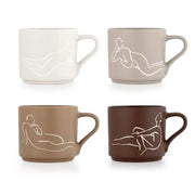 STACKABLE MUG SET OF 4 - luxe loungers - neutral