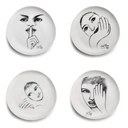 Dinner Plate Set Of 4 - Modern Sketchbook Mix
