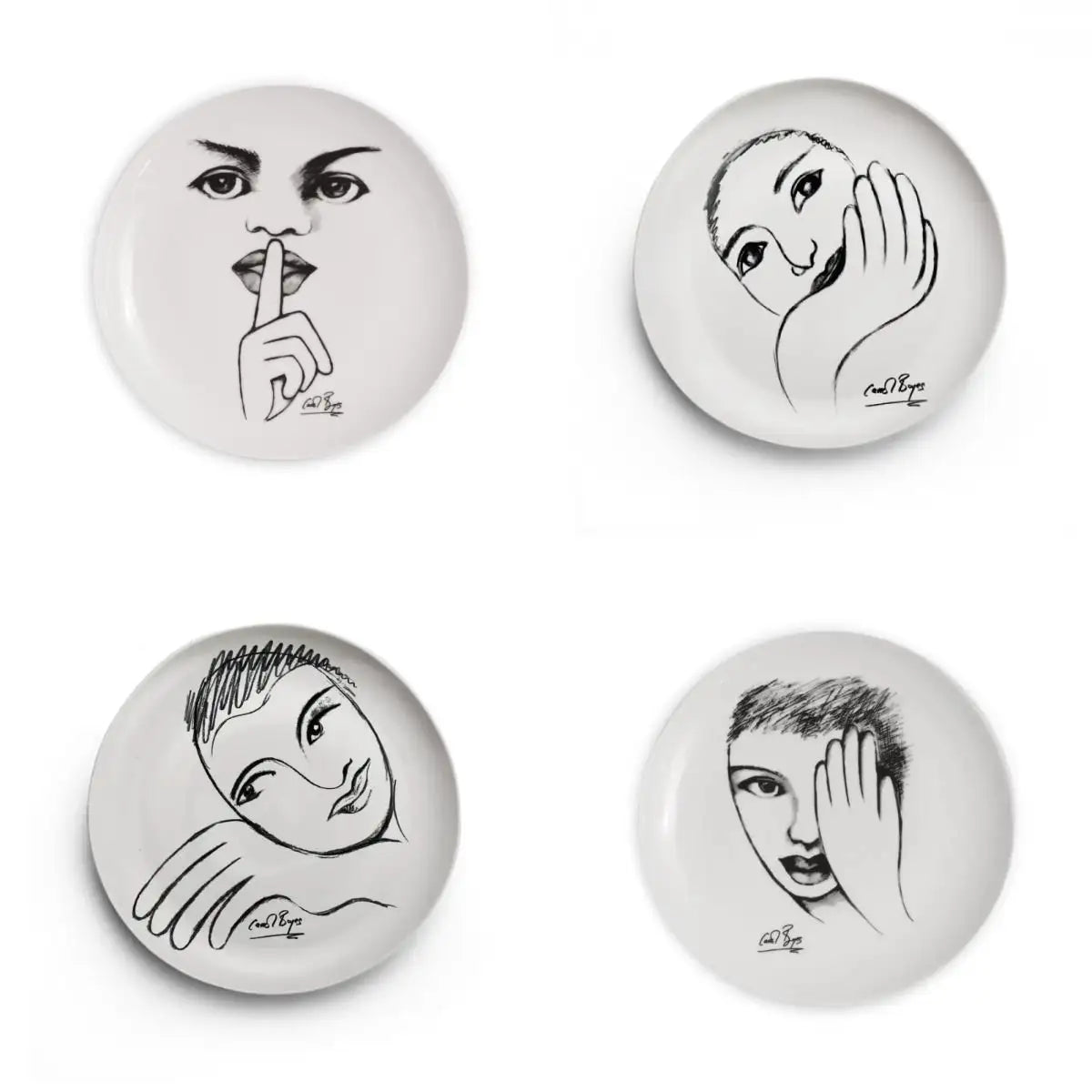 Side Plate Set Of 4 - Sketchbook Mix