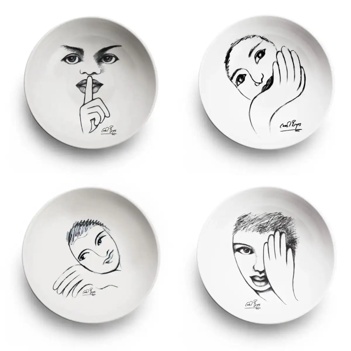 Cereal / Soup Bowl Set Of 4 - Heritage Sketchbook Mix