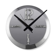 Wall Clock Large - Woman Man - Silver