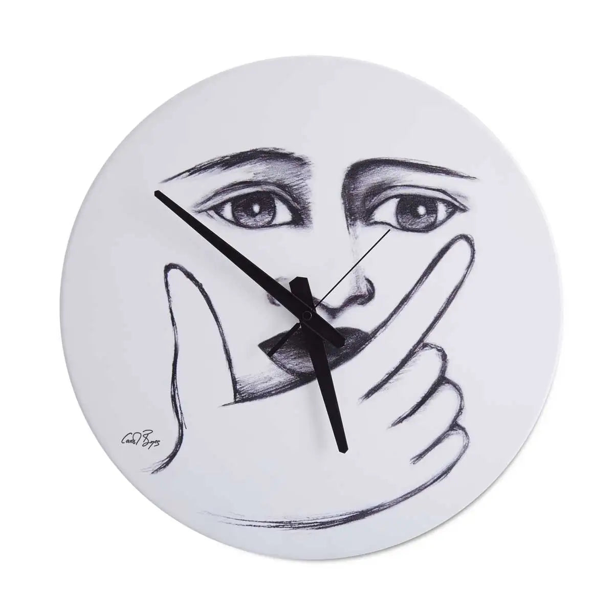 Wall Clock Large - Wait A Second - White