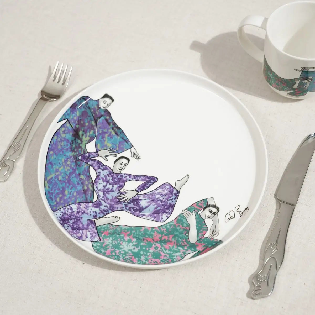 Dinner Plate Set Of 4 - Dancing Girls