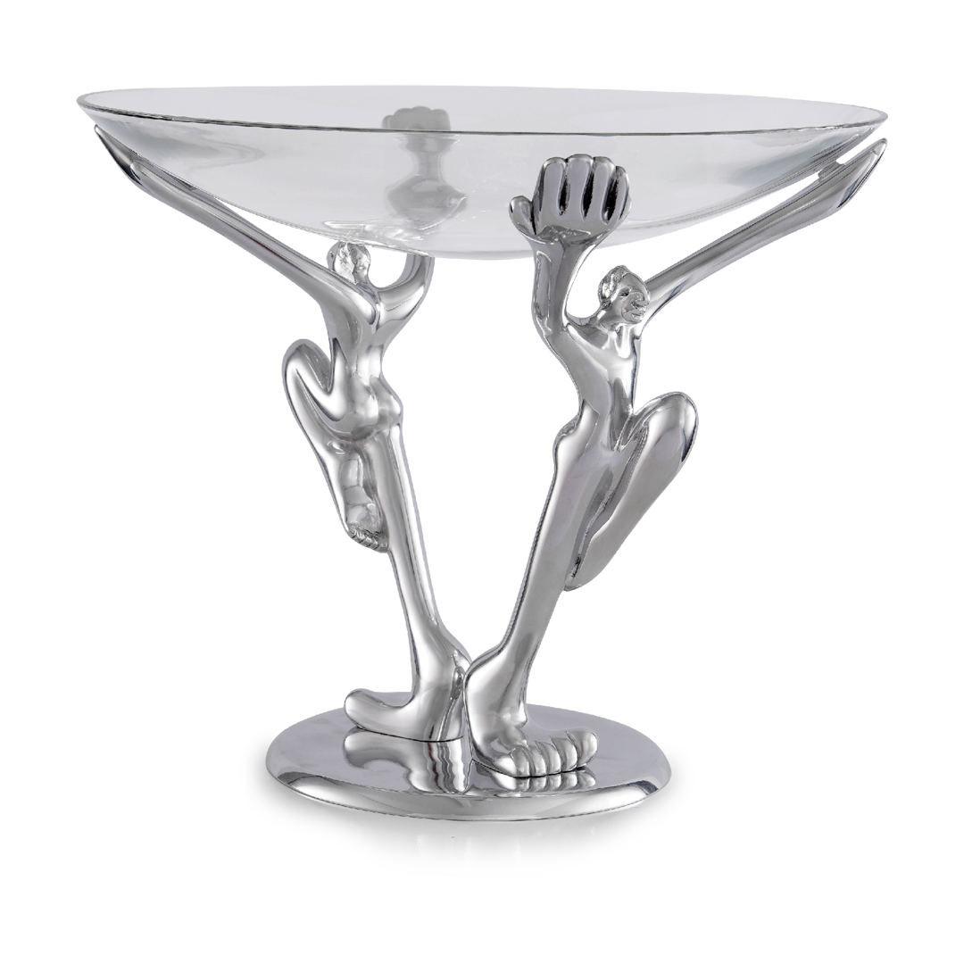 Glass Bowl And Stand - Gemini