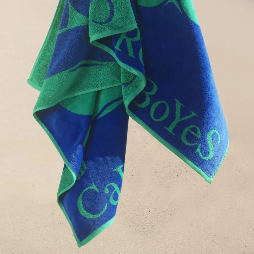 Beach Towel - Lazy Days - Green Blue