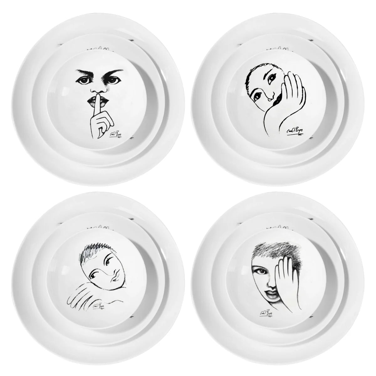 Dinnerware 12Pc Set - Heritage Sketchbook Mix