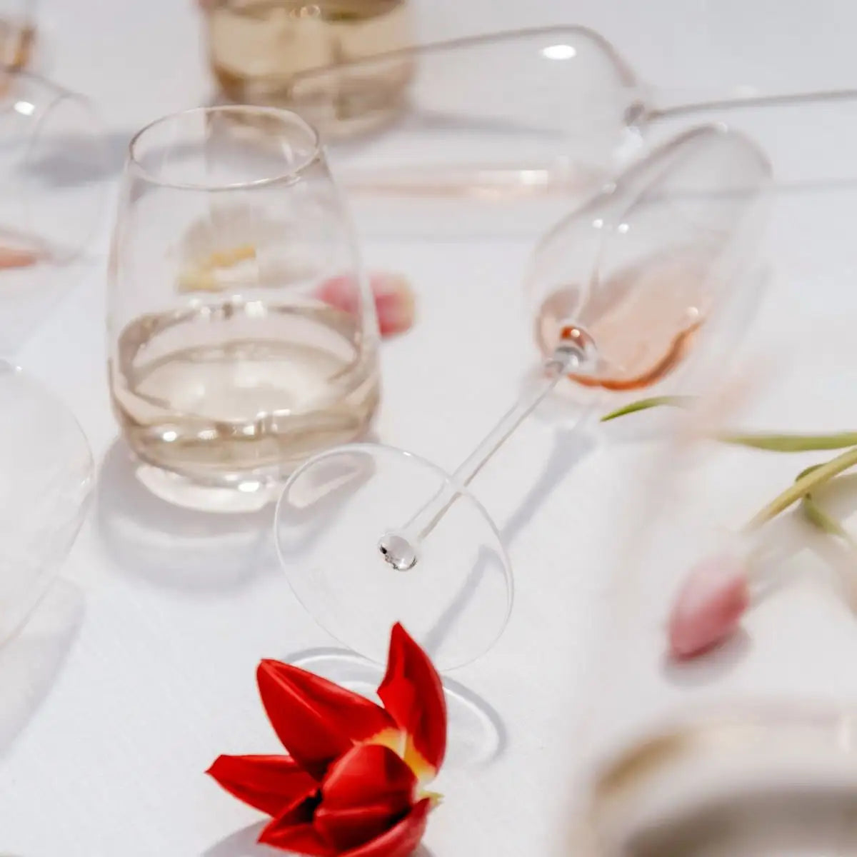 Stemless Glass Set Of 4 - Tulip