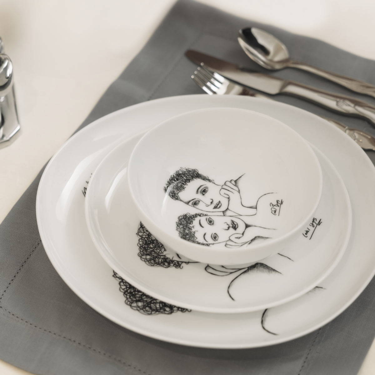 Cereal / Soup Bowl Set Of 4 - Two Of A Kind