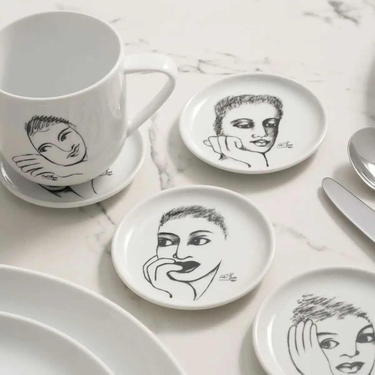 RIMMED COASTER SET OF 4 - sketchbook