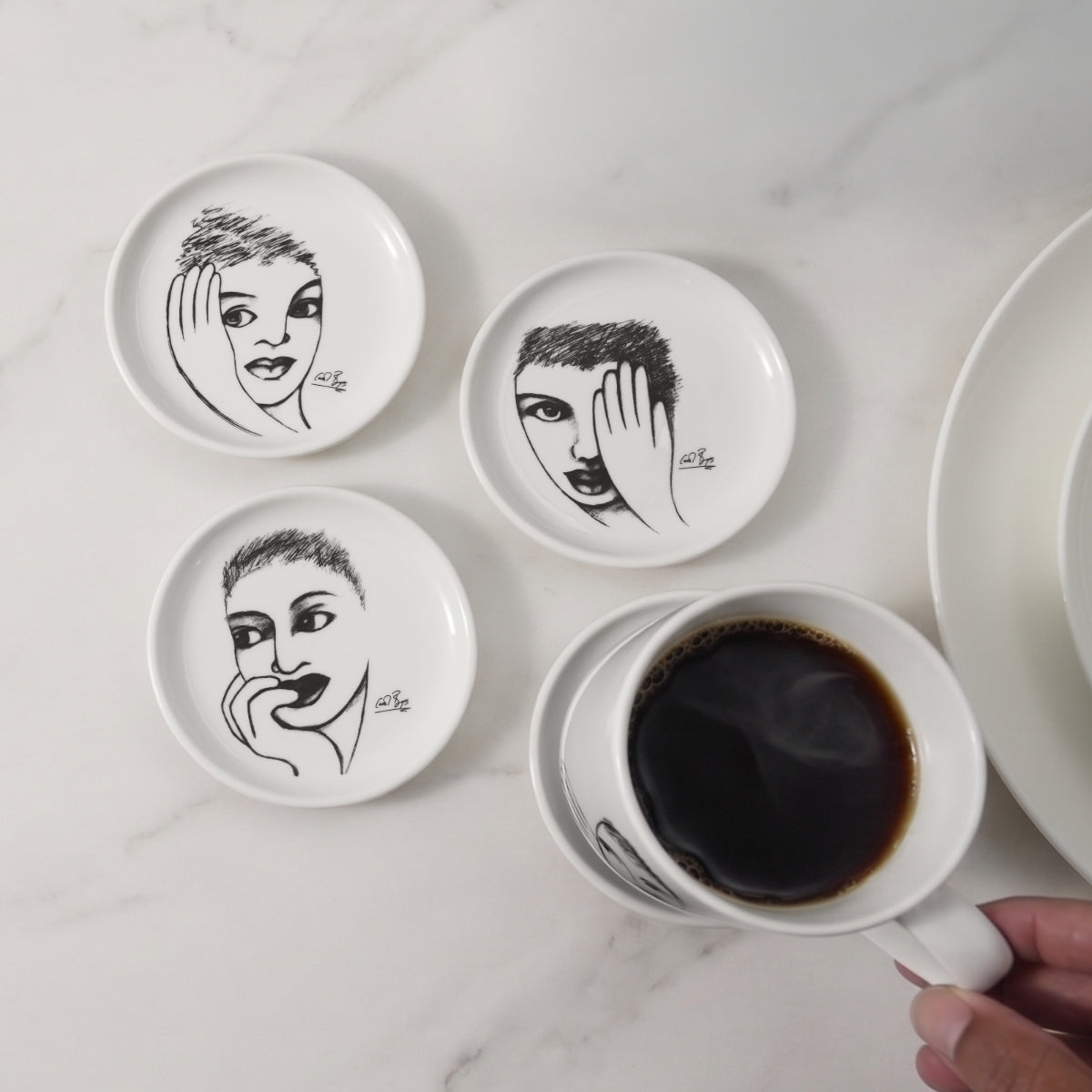 RIMMED COASTER SET OF 4 - sketchbook