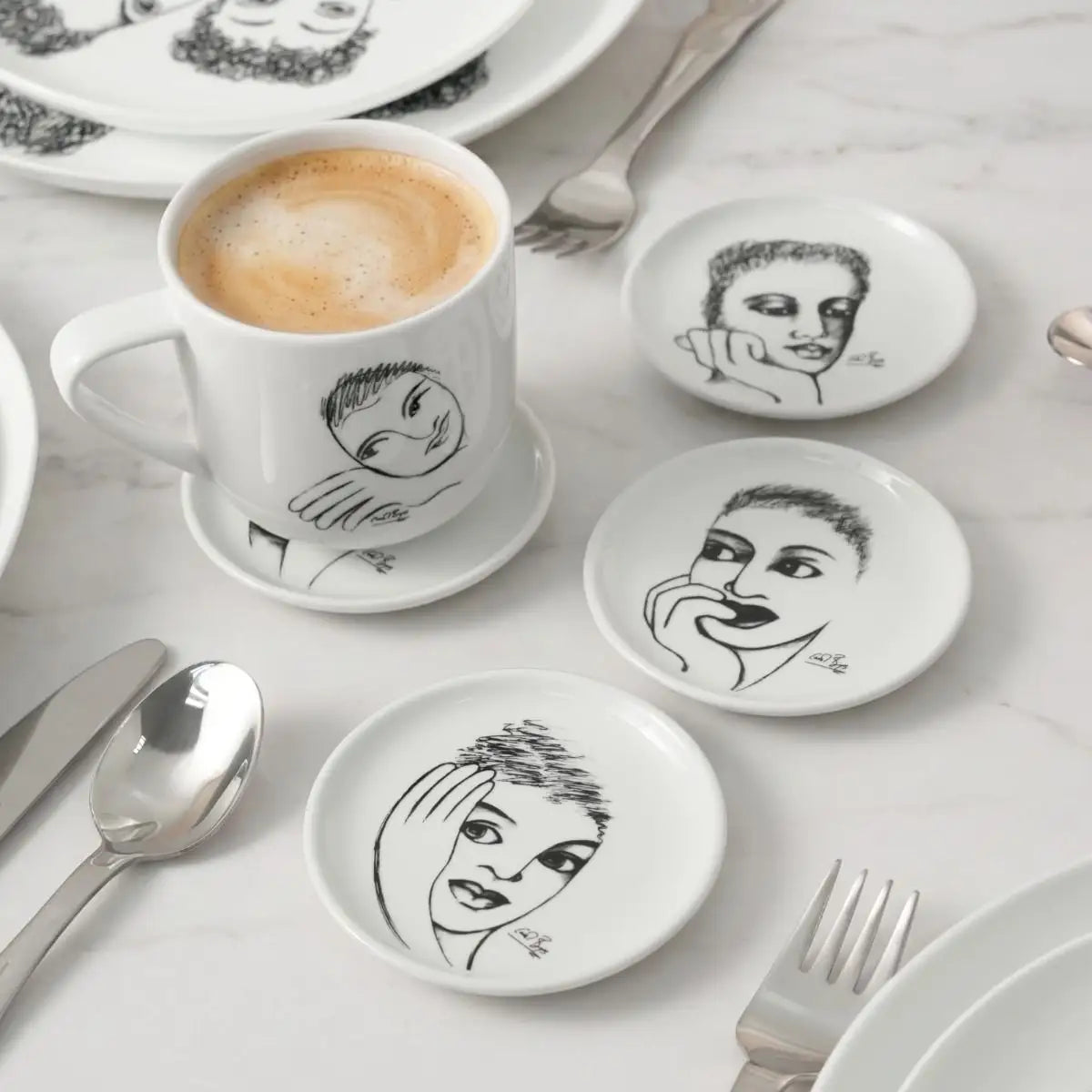 RIMMED COASTER SET OF 4 - sketchbook