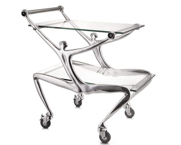 Carrol Boyes Man Drinks Trolley with Glass Top