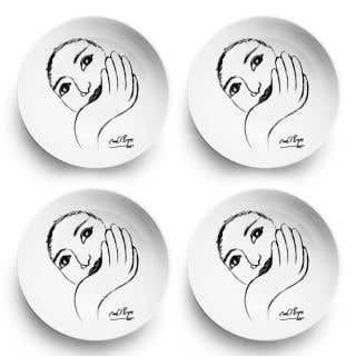 CEREAL / SOUP BOWL SET OF 4 - face facts