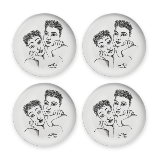 DINNER PLATE SET OF 4 - two of a kind