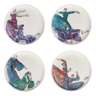 SIDE PLATE SET OF 4 - dancing girls