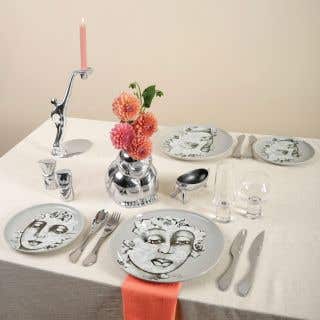 DINNER PLATE SET OF 4 - succulent faces