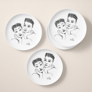 DINNER PLATE SET OF 4 - two of a kind