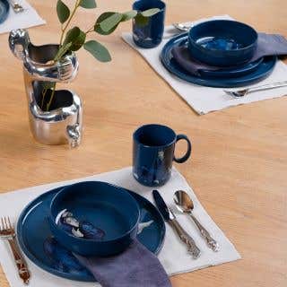 SIDE PLATE SET OF 4 - indigo blues
