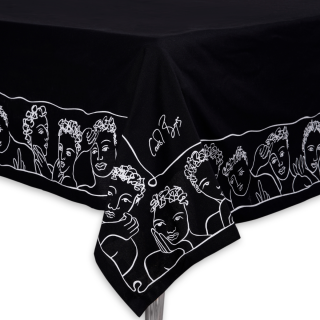 TABLECLOTH 160 x 240 - well framed - black