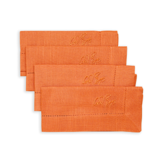 NAPKIN SET OF 4 - signature rust