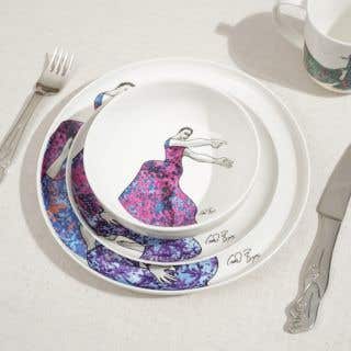 CEREAL / SOUP BOWL SET OF 4 - dancing girls