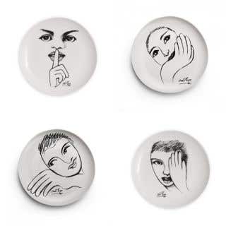 SIDE PLATE SET OF 4 - sketchbook mix