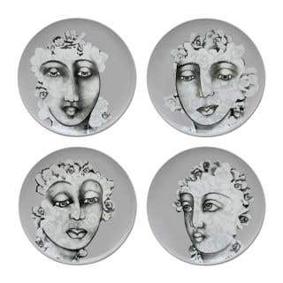 DINNER PLATE SET OF 4 - succulent faces