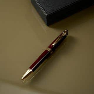 BALLPOINT PEN - woman - gold - burgundy