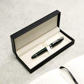 ROLLERBALL PEN - woman - silver - bottle green 