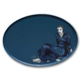 PLATTER OVAL - indigo blues