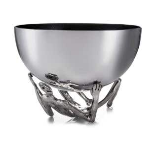 SALAD BOWL  -  man - silver bowl