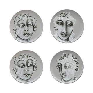 SIDE PLATE SET OF 4 - succulent faces