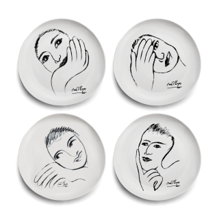 DINNER PLATE SET OF 4 - heritage sketchbook mix