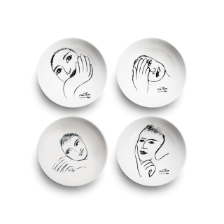 CEREAL / SOUP BOWL SET OF 4 - heritage sketchbook mix