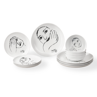 DINNERWARE 12pc SET - heritage sketchbook mix