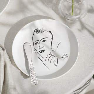 SIDE PLATE SET OF 4 - heritage sketchbook mix