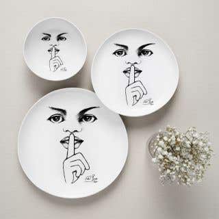 DINNERWARE 12pc SET - modern sketchbook mix