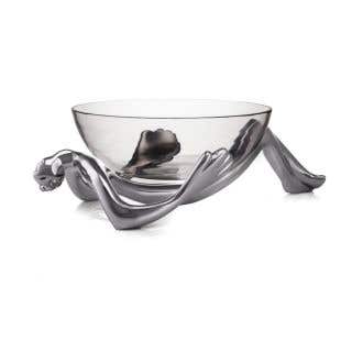 GLASS BOWL AND STAND  -  reclining