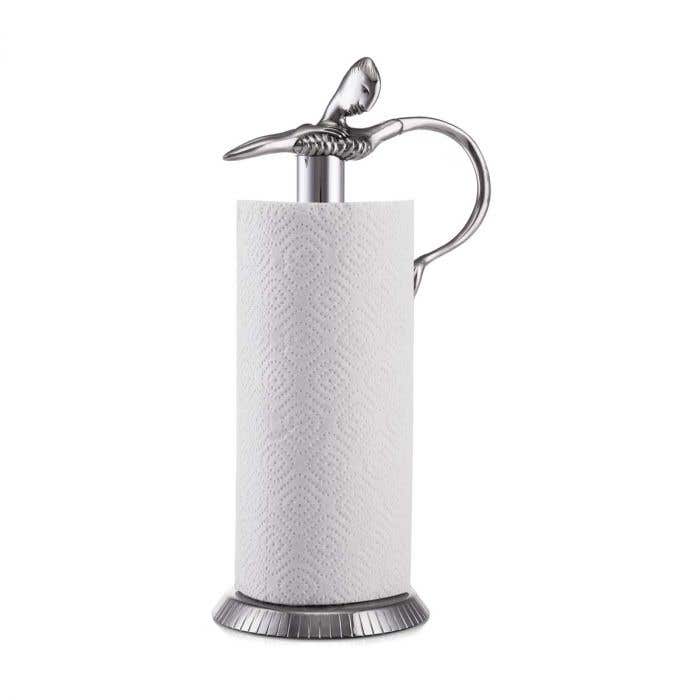 Hasko Accessories - Suction Cup Paper Towel Holder- Chrome Plated Stainless Steel Bar for Bathroom & Kitchen (Chrome)
