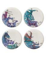 DINNER PLATE SET OF 4 - dancing girls 