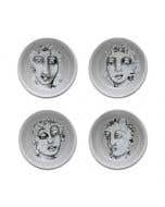 CEREAL / SOUP BOWL SET OF 4 - succulent faces