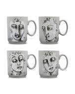 MUG SET OF 4 - succulent faces