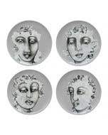 DINNER PLATE SET OF 4 - succulent faces