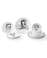 DINNERWARE 12pc SET - modern sketchbook mix