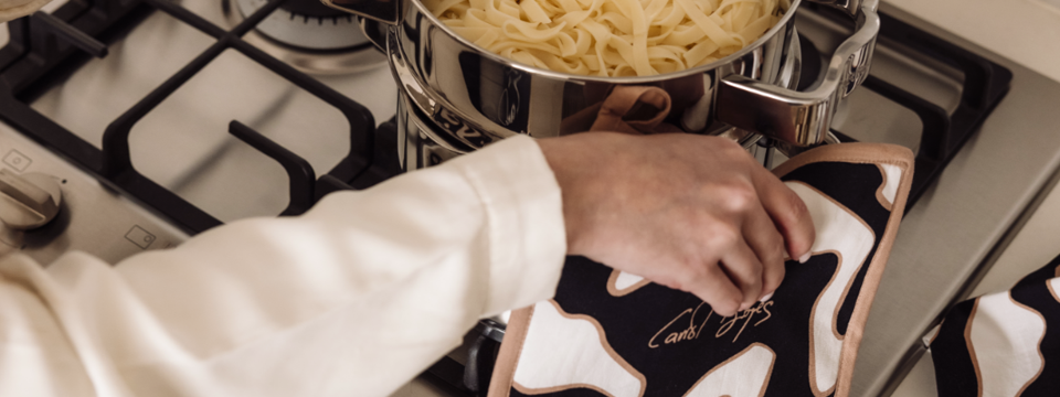 Kitchen softs banner featuring kitchen textiles