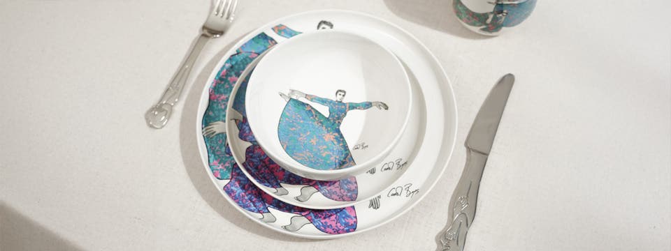 Dinnerware banner showcasing a variety of plates and bowls