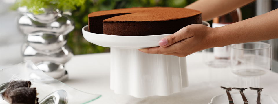 Serveware category banner featuring serving dishes and trays