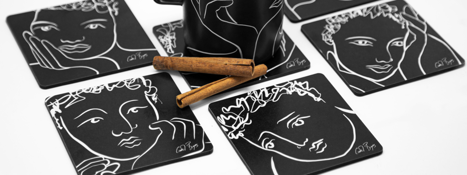 Tableware banner with a complete dining set